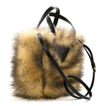Aspen Vitello Faux Fur Tote Crema Black