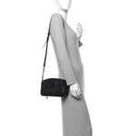 Calfskin Matelasse Monochrome Small GG Marmont Chain Shoulder Bag Black