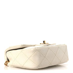 Caviar Quilted Mini Sweetheart Flap White