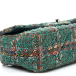 Tweed Quilted Mini Rectangular Flap Green