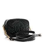 Calfskin Matelasse Mini GG Marmont Chain Shoulder Bag Black
