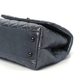 Metallic Aged Calfskin Quilted Mini Coco Handle Flap Charcoal