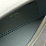 Caviar Quilted Hobo Clutch With Chain Light Green