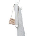 Lambskin Quilted Small Loulou Puffer Monogram Chain Satchel Dark Beige