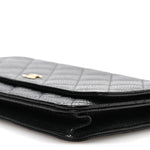 Caviar Quilted Wallet on Chain WOC Black