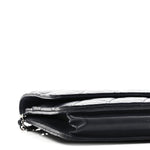 Lambskin Quilted Wallet On Chain WOC Navy Blue