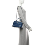 Lambskin Quilted Medium Trendy CC Bowling Bag Blue