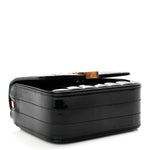 Patent Calfskin Matelasse Monogram Small Vicky Chain Bag Black