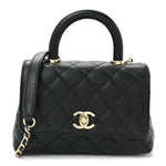 Caviar Quilted Extra Mini Coco Handle Flap Black