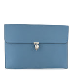 Calfskin Skull Envelope Clutch Blue