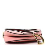 Grained Calfskin Mini Saddle Bag Pink