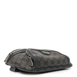 GG Supreme Monogram Textured Dollar Calfskin Ophidia Belt Bag Grey Black Graphite Grey