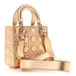 Metallic Lambskin Cannage Small My ABCDior Lady Dior Rose Gold