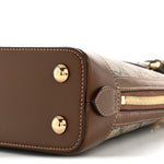 GG Supreme Monogram Azalea Calfskin Small Horsebit 1955 Top Handle Bag Beige Ebony Brown Sugar