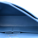 Caviar Quilted Small Double Flap Blue
