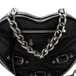 Agneau Arena Mini Le Cagole Heart Bag Black