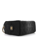 Washed Denim Quilted Mini Chanel 25 Handbag Black