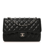 Caviar Quilted Jumbo Double Flap Black