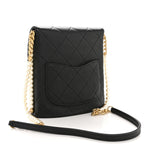 Calfskin Quilted Pearl Small About Pearls Hobo Bag Black
