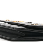 Aged Calfskin Quilted Lucky Charms 2.55 Reissue Wallet On Chain WOC Black