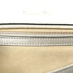 Metallic Grained Calfskin Medium Diorama Flap Bag Silver