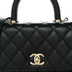 Caviar Quilted Extra Mini Coco Handle Flap Black