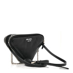 Nappa Soft Padded Mini Triangle Crossbody Pouch Black