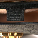 GG Supreme Monogram Calfskin Small Padlock Messenger Shoulder Bag Beige Black Cuir