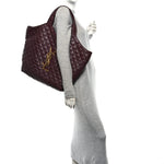 Lambskin Quilted Maxi Icare Shopping Tote  Rouge Cabernet