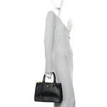 Saffiano Small Galleria Double Zip Tote Black