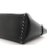 Vitello Small Rockstud Double Handle Tote Black