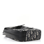 Grained Calfskin Oblique Saddle Vertical Messenger Pouch Beige Black