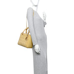 Patent Cannage Medium Lady Dior Beige