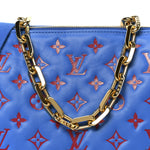 Lambskin Embossed Monogram Vuittamins Coussin PM Blue Red