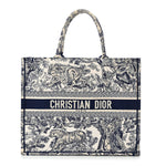 Canvas Embroidered Large Dioriviera Toile De Jouy Book Tote Blue