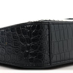Calfskin Crocodile Embossed Le 5 A 7 Hobo Black