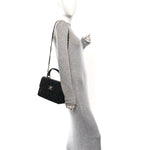 Lambskin Quilted Small Trendy CC Dual Handle Flap Bag Black