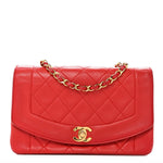 Lambskin Quilted Small Single Flap Red
