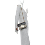 GG Supreme Monogram Calfskin Small Padlock Shoulder Bag Beige Black Cuir