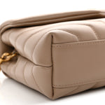 Calfskin Y Quilted Monogram Toy Loulou Crossbody Bag Dark Beige