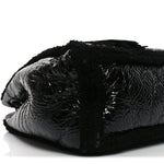 Patent Shearling Medium Soho Chain Shoulder Bag Black