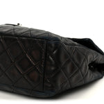 Washed Lambskin Quilted Maxi Single Flap Black