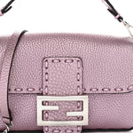 Metallic Cuoio Roma Sellerissima Nappa Sintetica Tape Stitch Mini Baguette Rosa Placca Argento