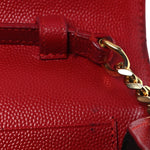 Grain De Poudre Matelasse Chevron Monogram Chain Wallet Red