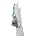 Canvas Toile de Jouy Voyage Embroidered Medium Lady D-Lite Celestial Blue