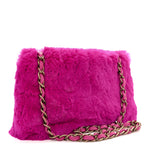 Rabbit Fur Shoulder Bag Fuchsia