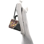 Smooth Calfskin Sequin Houndstooth Embroidered Medium Diorissimo Black