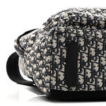 Oblique Calfskin Rider Backpack Beige Black