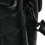 Calfskin Y Quilted Monogram Monochrome Toy Loulou Crossbody Bag Black