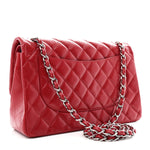Caviar Quilted Jumbo Double Flap Red